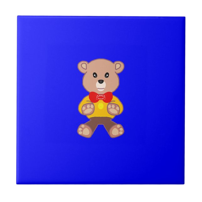 Bear Blue Keramik Tile Fliese (Vorderseite)