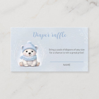 Bear Blue Winter Baby Duschdusche Windelwaschkarte Begleitkarte