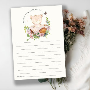 Bear Blume Grüne Ratschläge für Mama Babydusche Begleitkarte