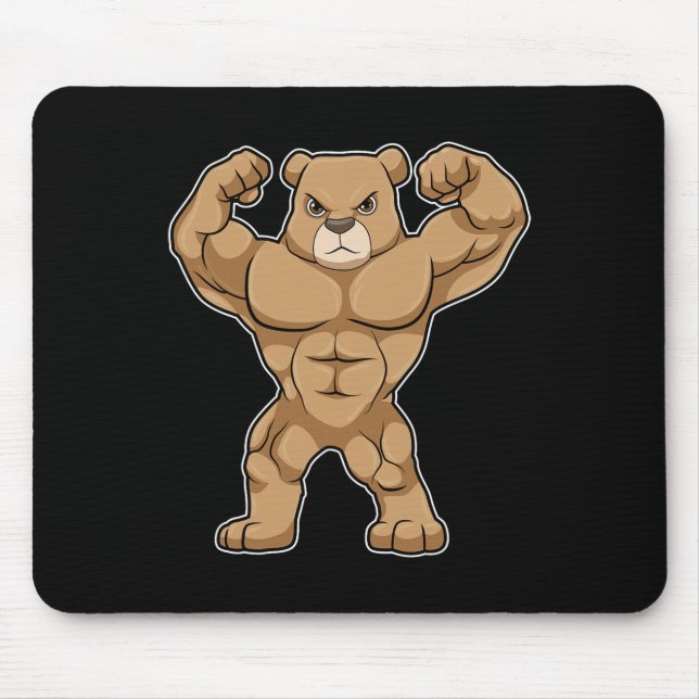 Bear Bodybuilder Bodybuilding Sports  Mousepad (Vorne)