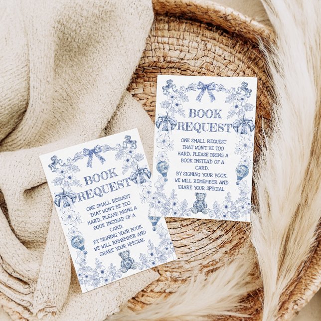 Bear Bow Blue Floral Baby Shooting Books for Baby Begleitkarte (Von Creator hochgeladen)