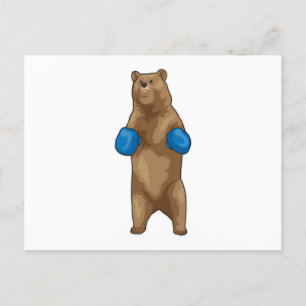 Bear Boxer Boxhandschuhe Postkarte