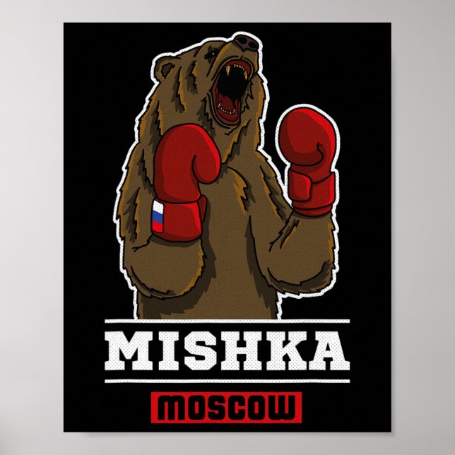 Bear Boxing Russland Usr Propaganda Sprichwort Poster (Vorne)