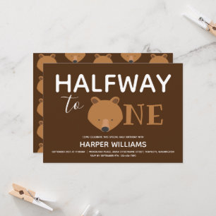 Bear Brown 6 Monate Baby Halbgeburt Einladung