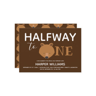 Bear Brown 6 Monate Baby Halbgeburt Einladung