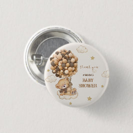 Bear Brown Balloons Baby Dusche Gefallen Button