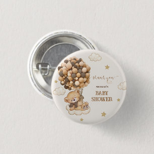 Bear Brown Balloons Baby Dusche Gefallen Button