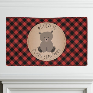 Bear Buffalo Karierte Babydusche Willkommen Banner