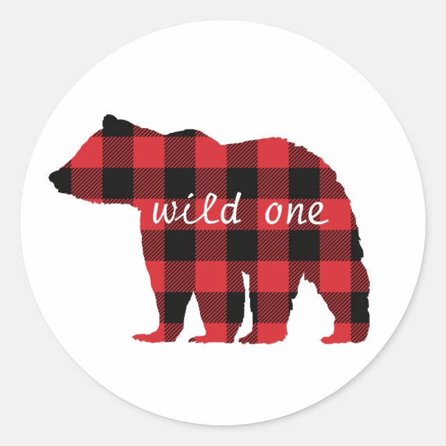Bear Buffalo Karo Muster Cabin Stickers (Vorderseite)