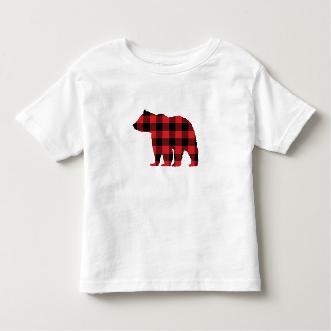Bear Buffalo Karo Muster Silhouette Kleinkind T-shirt (Vorderseite)