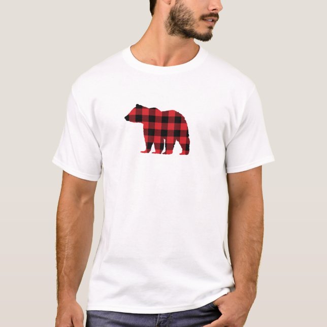 Bear Buffalo Karo Red Karo Pattern T-Shirt (Vorderseite)