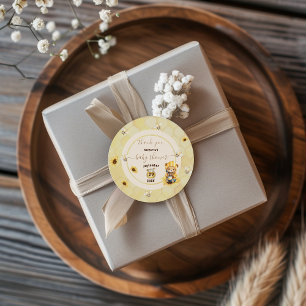 Bear Bumble Bee Baby Dusche Vielen Dank Runder Aufkleber