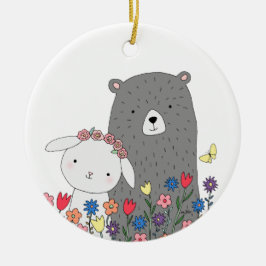 Bear & Bunny Couple's First Christmas zusammen Keramik Ornament