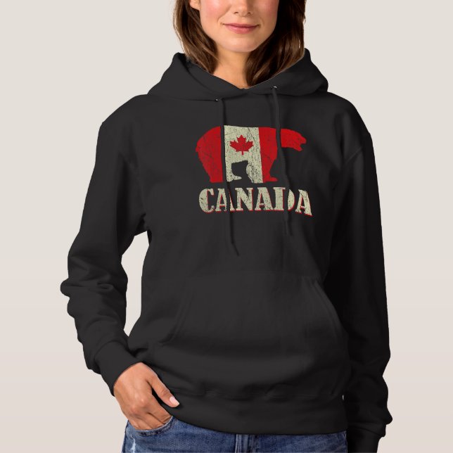 Bear Canada Day Proud Canadian Canada Hoodie (Vorderseite)