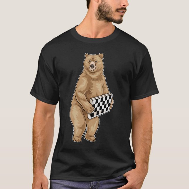Bear Chessboard Schach T-Shirt (Vorderseite)