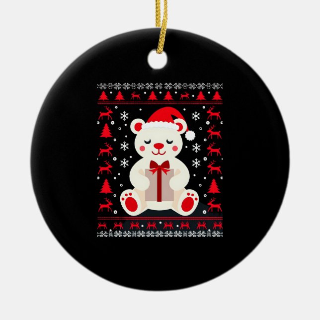 Bear Christmas Christmas (1) Keramik Ornament (Vorne)