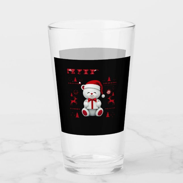 Bear Christmas Christmas (2) Glas (Vorderseite)
