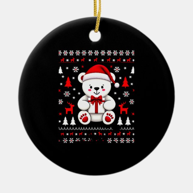 Bear Christmas Christmas (3) Keramik Ornament (Vorne)
