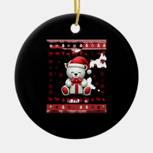 Bear Christmas Christmas (5) Keramik Ornament (Vorne)