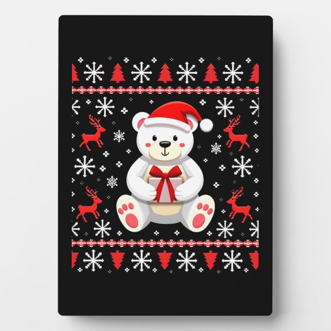 Bear Christmas Christmas Fotoplatte (Vorderseite)