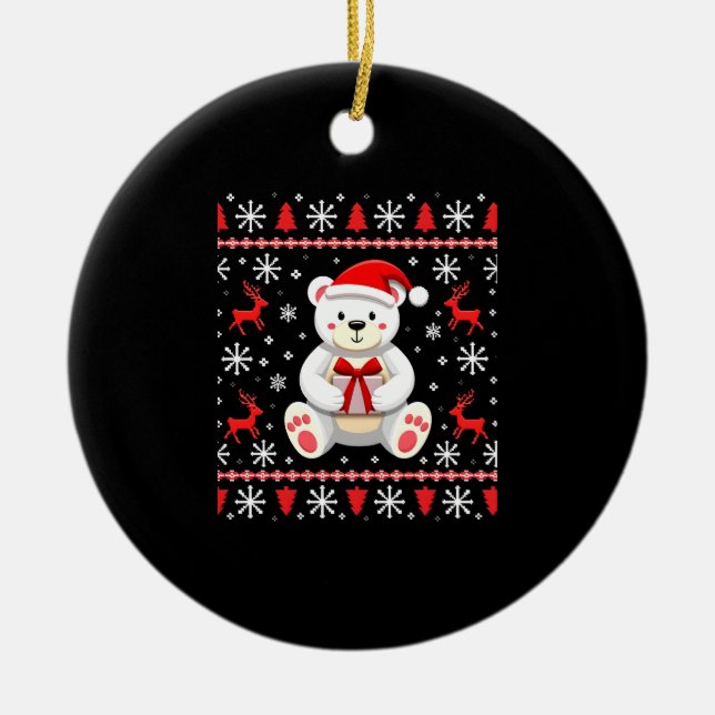 Bear Christmas Christmas Keramik Ornament (Vorne)