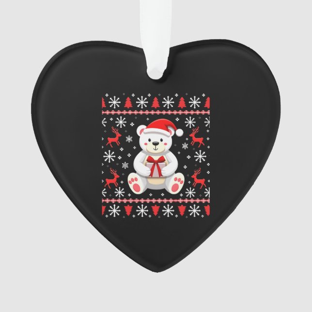 Bear Christmas Christmas Ornament (Vorderseite)