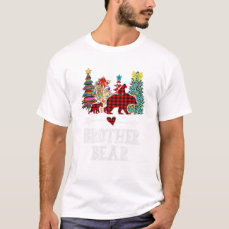 Bear Christmas Pajama Red Kariert T-Shirt