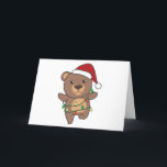 Bear Christmas Winter Animals Bears Feiertagskarte<br><div class="desc">Der Bär zu Weihnachten mit Feenlicht. Hübsche Tiere mit Geschenken und Schnee für den Urlaub. Ein süßes Weihnachtsgrüßen. Bären sind niedliche Tiere und perfekt zu Weihnachten.</div>