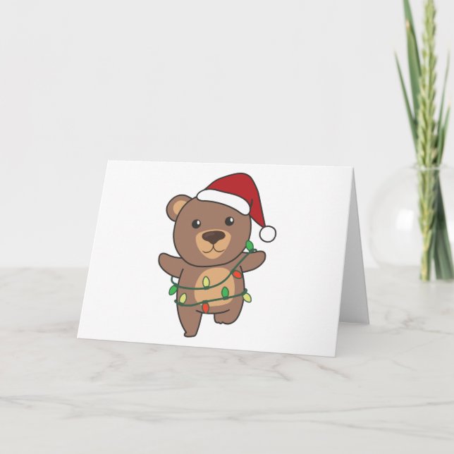 Bear Christmas Winter Animals Bears Feiertagskarte (Vorderseite)