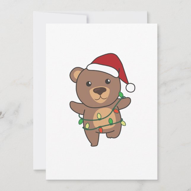 Bear Christmas Winter Animals Bears Feiertagskarte (Vorderseite)