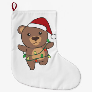 Bear Christmas Winter Animals Bears Großer Weihnachtsstrumpf