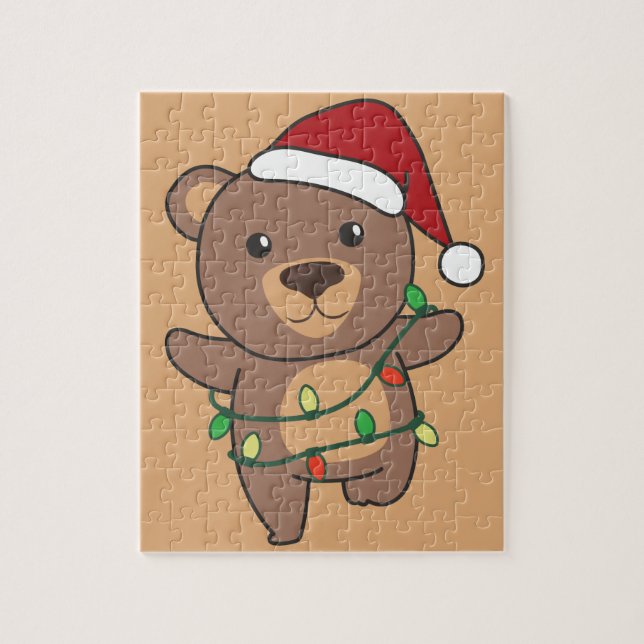 Bear Christmas Winter Animals Bears Jigsaw Puzzle (Vertikal)