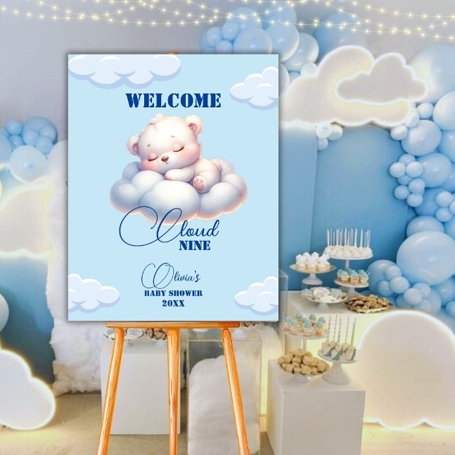 Bear Cloud 9 Baby Dusche Begrüßungszeichen Acrylschild (Von Creator hochgeladen)
