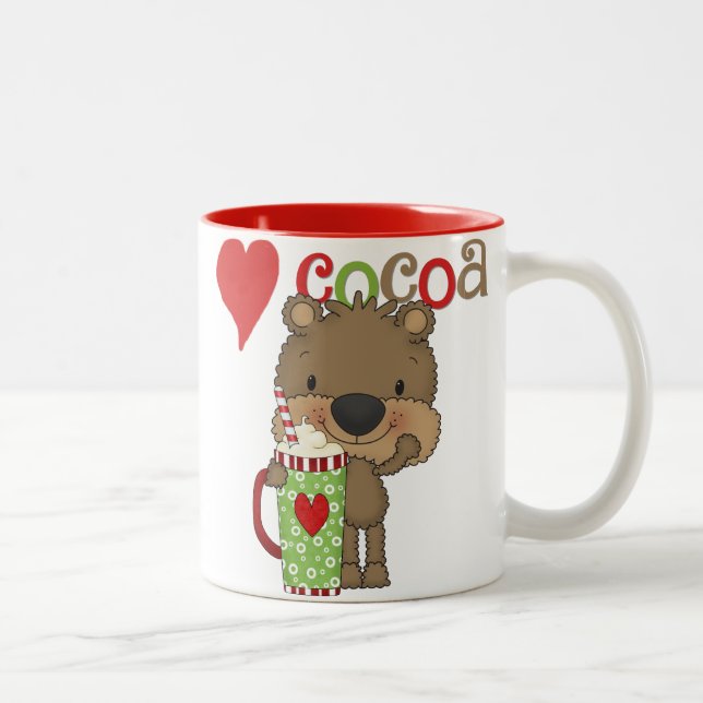 Bear Cocoa Love Holiday Zweifarbige Tasse (Rechts)