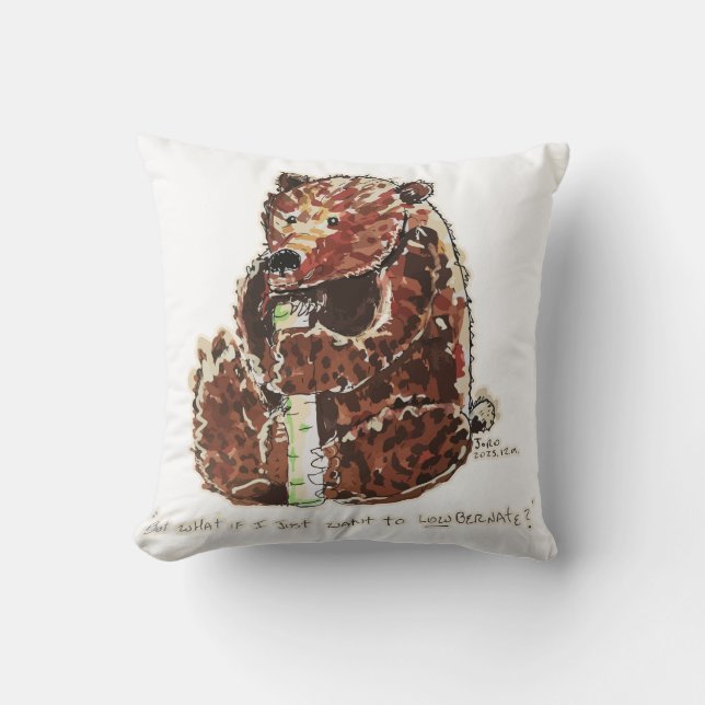 Bear Contemplates Hibernation Kissen (Vorderseite)