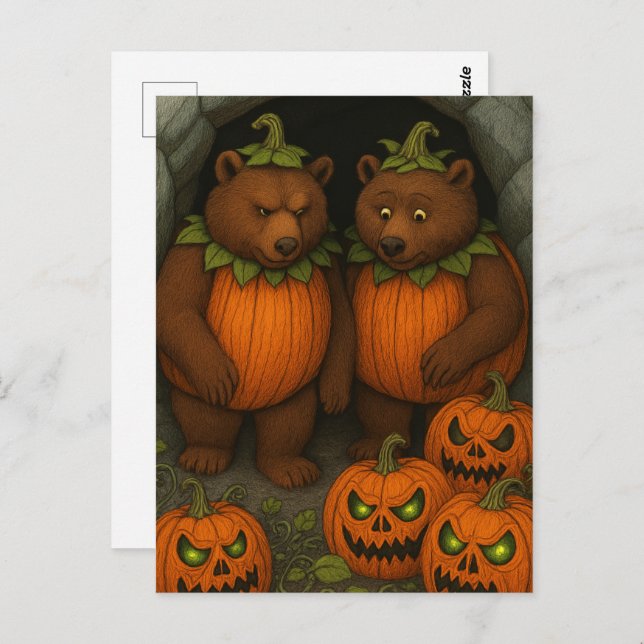 Bear Couple Costumes Postkarte (Vorne/Hinten)
