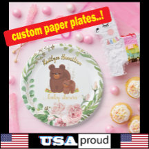 Bear Cub Babydusche Papierplatte für Niedliche Bär