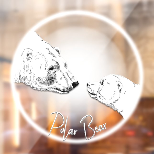 Bear Cub Decal Custom Polar Bear Art Window Fensteraufkleber (Blatt 2)