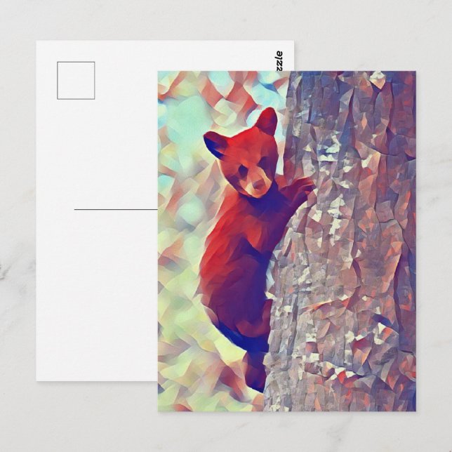 Bear cub Kletterbaum Postkarte (Vorne/Hinten)