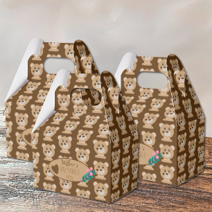 Bear Cub Pattern Baby Dusche Brown Gevor Box Geschenkschachtel