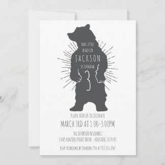 Bear Cub Themed Kindergeburtstag Party Einladung