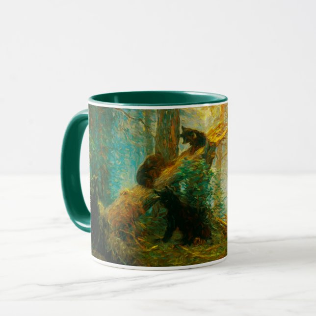 Bear Cubs Ivan Shishkin Vintag Art Tasse (Vorderseite Links)