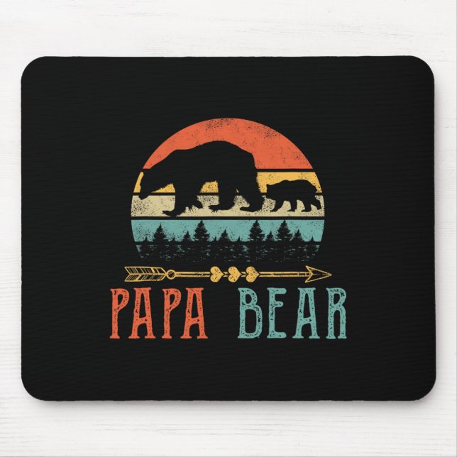 Bear Daddy Funny Mens Fathers Day Geschenkidee Mousepad (Vorne)