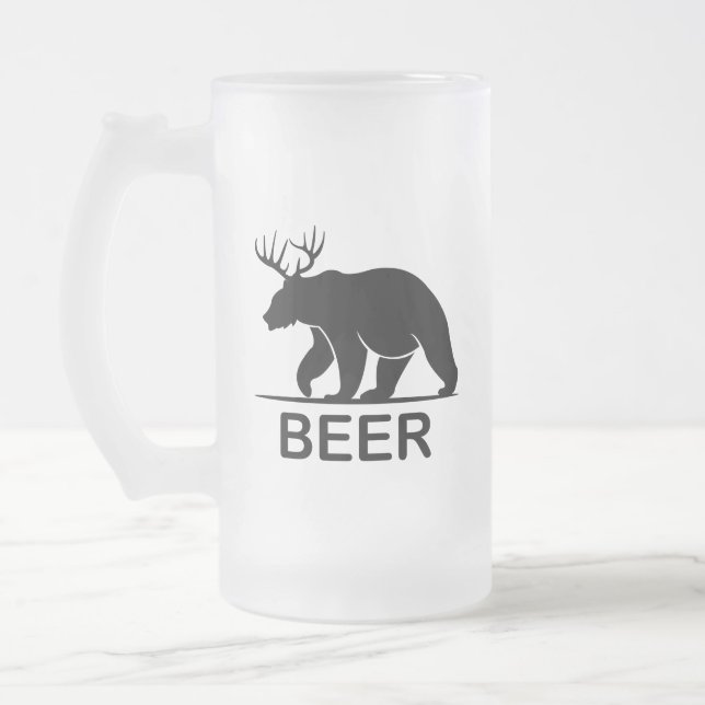 Bear Deer Beer Mattglas Bierglas (Links)