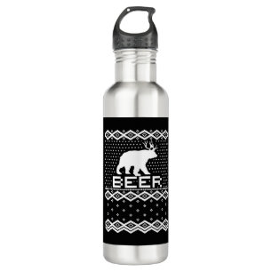 Bear Deer BEER Ugly Christmas Edelstahlflasche