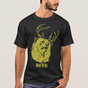 Bear + Deer = Bierfunny Retro Klassischer T - Shir T-Shirt