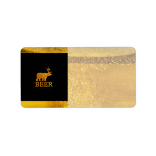 Bear Deer or Beer Silhouette Graphic Adressaufkleber