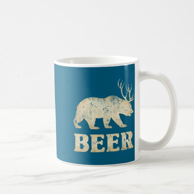 Bear Deer Vintage Beer  Kaffeetasse (Rechts)