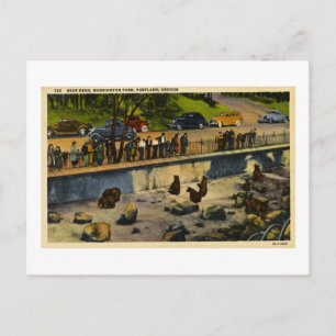 Bear Dens Washington Park Portland Oregon Vintag Postkarte