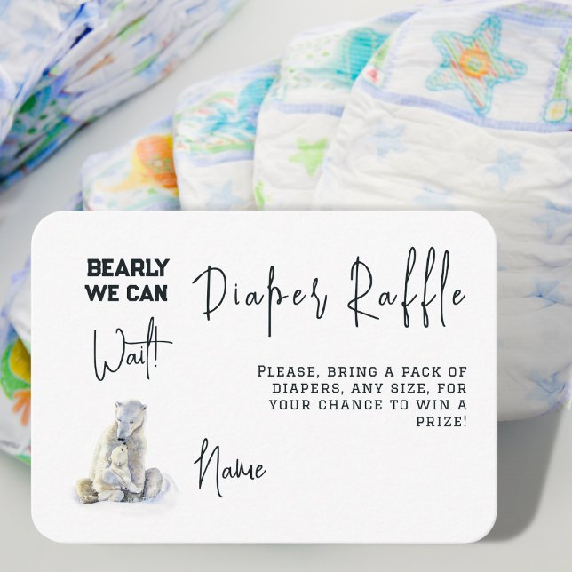 Bear Diaper Raffle Baby Showgame Begleitkarte (Von Creator hochgeladen)